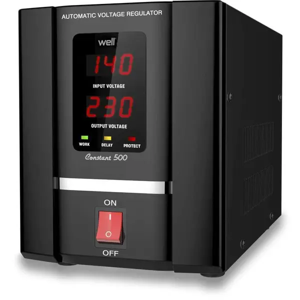 Stabilizator automat de tensiune cu servo motor 500VA / 300W, Well AVR-SRV-CONSTANT500-WL
