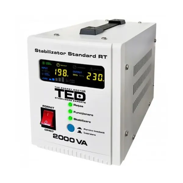 Stabilizator de tensiune 2000VA / 1200W, interval intrare 135-265V, TED Electric