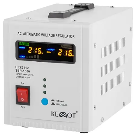 Stabilizator de tensiune automat 1000VA, intrare 140-270V, protecție termică, Kemot URZ3412