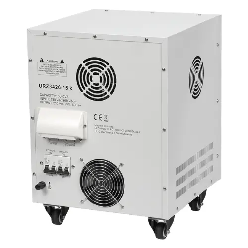 Stabilizator de tensiune cu servomotor monofazat 15000 VA / 10500 W, 2 prize, Kemot URZ3426-15K