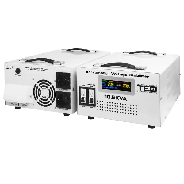 Stabilizator de tensiune monofazat cu servomotor, 10500 VA / 6000 W, TED Electric TED000033