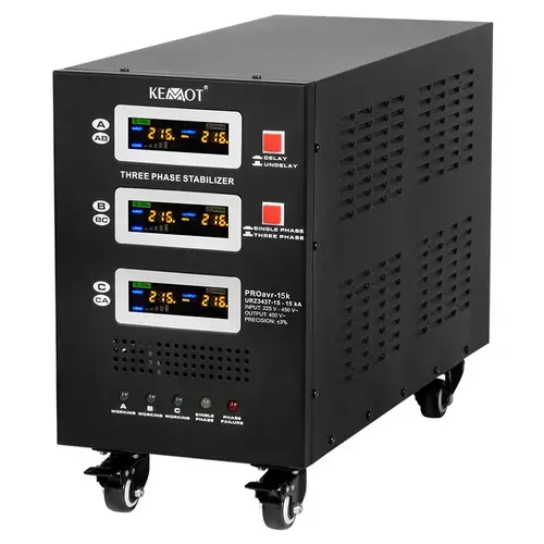 Stabilizator de tensiune servomotor trifazat KEMOT URZ3437, 15000VA/10500W