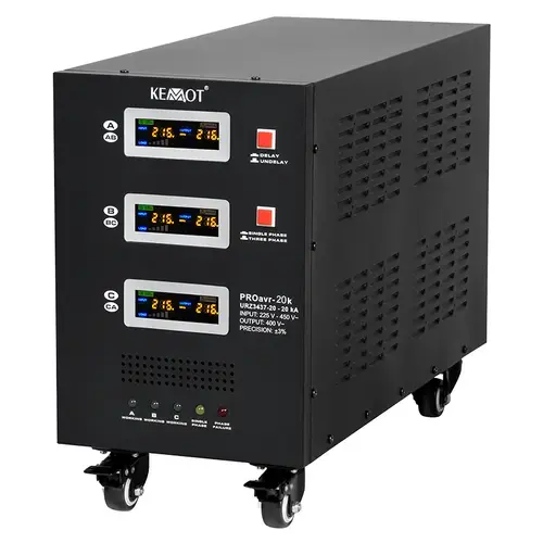 Stabilizator de tensiune servomotor trifazat KEMOT URZ3437, 20000VA/14000W