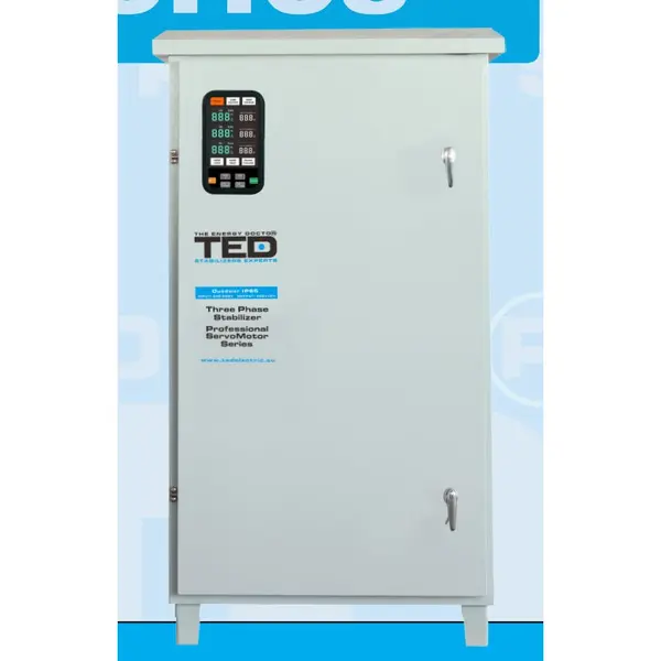 Stabilizator de tensiune trifazat 400V 75KVA / 60kW TED007506 cu Servomotor, IP65