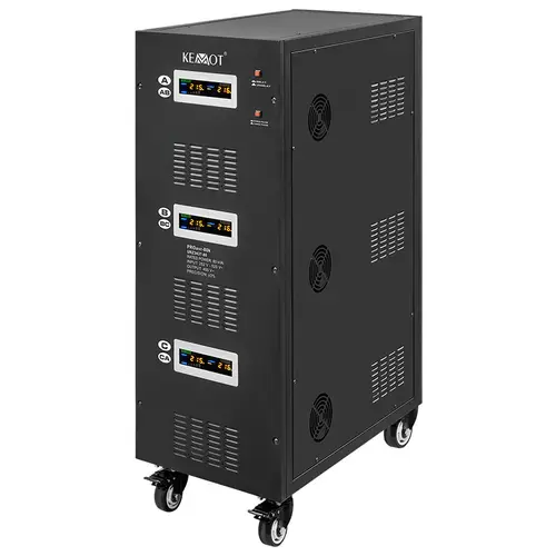 Stabilizator servomotor trifazat KEMOT PROavr-80k, 80000 VA, Afisaj LCD (Negru)