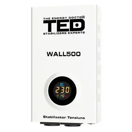 Stabilizator tensiune automat TED Electric WALL 500VA, 2 x Schuko