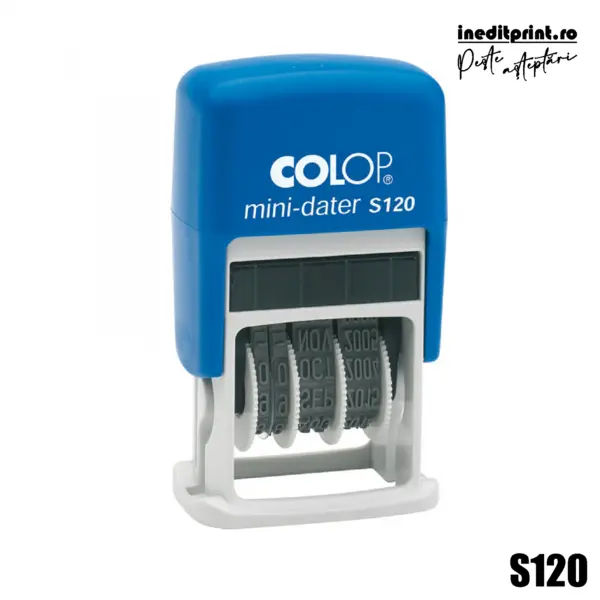 Stampila Mini-Dater S120 Tus albastru