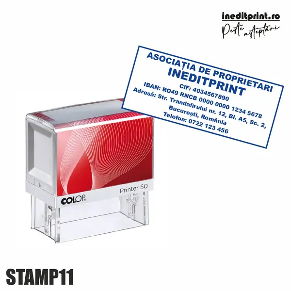 Stampila Printer STAMP11 - Asociatii de Proprietari Tus negru, PRINTER 50