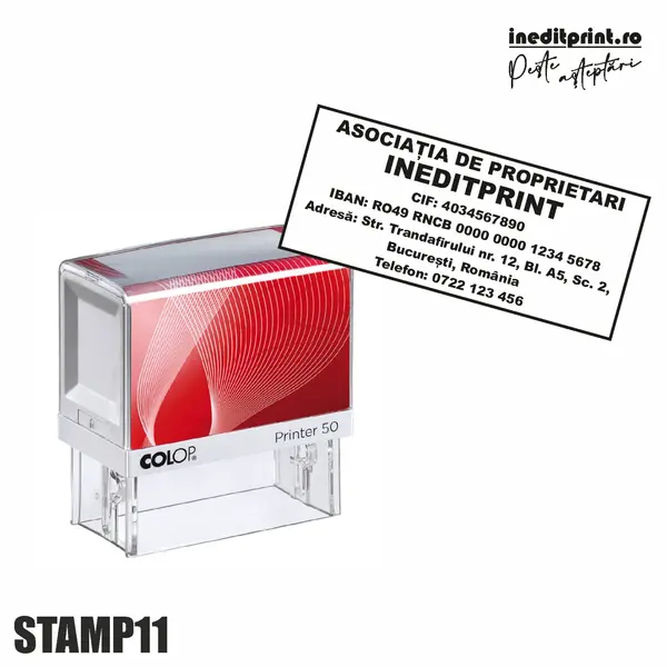 Stampila Printer STAMP11 - Asociatii de Proprietari Tus negru, PRINTER 30