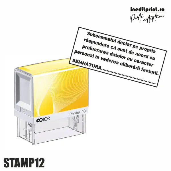 Stampila Printer STAMP12 - Acord Prelucrare Date Tus albastru, PRINTER 30