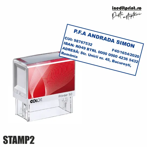 Stampila Printer STAMP2 - PFA Tus albastru, PRINTER 40