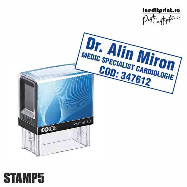 Stampila Printer STAMP5 - Medic Tus negru, PRINTER 50