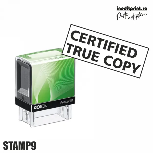 Stampila Printer STAMP9 - Certified True Copy Tus albastru, PRINTER 10