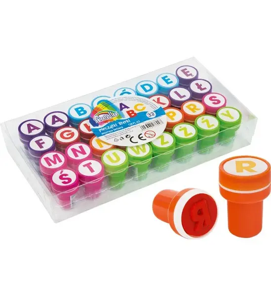 Stampile pentru copii,litere,6 culori,set de 32 modele