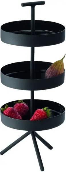 Stand cu trei nivele Philippi - Felix, 15 x 15 x 39 cm, negru