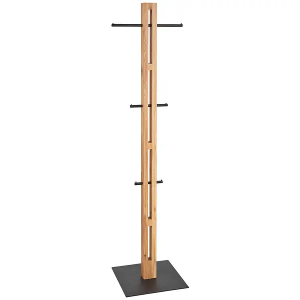 Stander Haine negru, culoare lemn stejar, 45/174,9/40 cm
