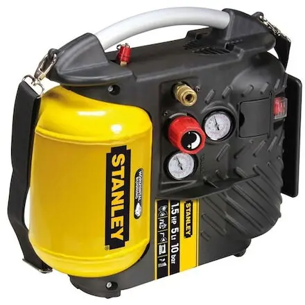 Stanley Compresor fara ulei Stanley DN200/10/5, 1.5 CP, 5 l capacitate rezervor, 180 l/m debit aer, 10 bar presiune maxima