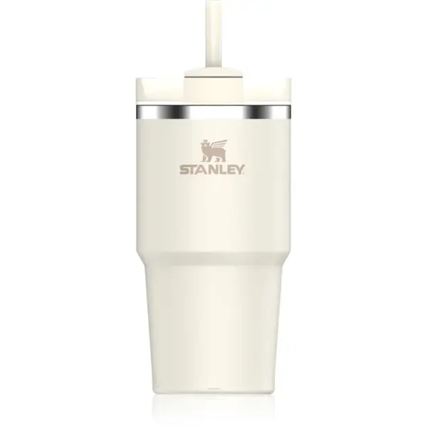 Stanley Quencher H2.O FlowState™ Tumbler pahar din oțel inoxidabil cu pai mic Cream 2.0 600 ml