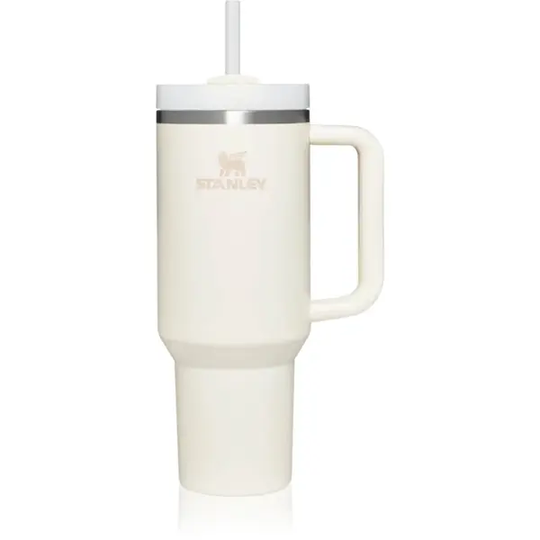 Stanley Quencher H2.O FlowState™ Tumbler pahar din oțel inoxidabil cu pai mare Cream Tonal 1180 ml