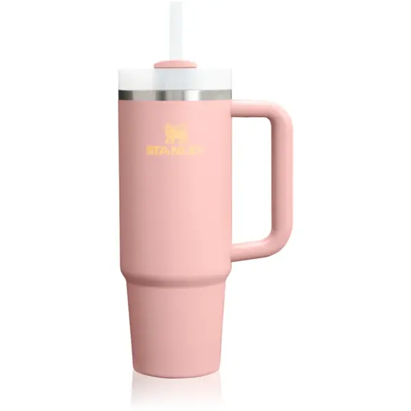 Stanley Quencher H2.O FlowState™ Tumbler pahar din oțel inoxidabil cu pai medium Peach Rose 890 ml