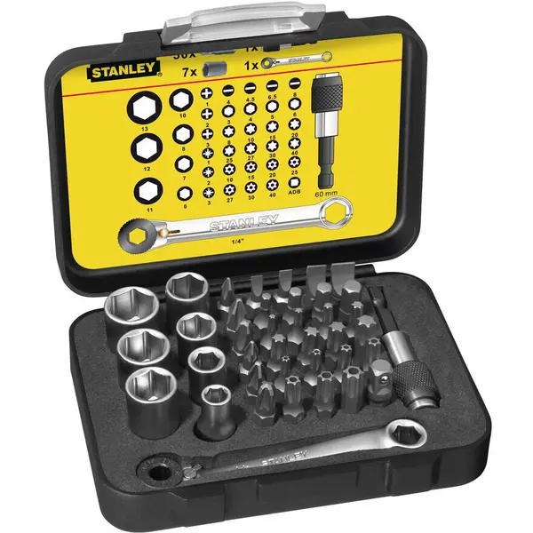 Stanley Stanley 1-13-907, trusa cu set de 40 de varfuri de insurubat 1/4
