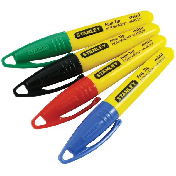 Stanley Stanley 1-47-329, 72 de markere mini cu varf subtire, negru, rosu, verde si albastru