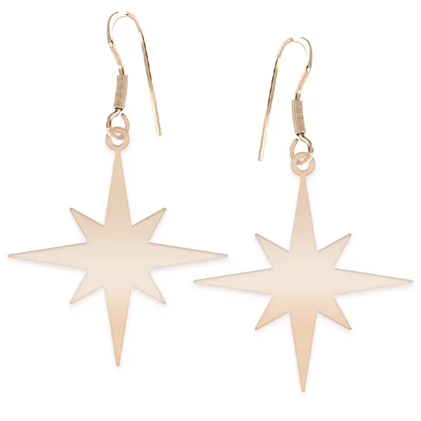 Star Light - Cercei personalizati steluta cu tortita deschisa din argint 925 placat cu aur roz