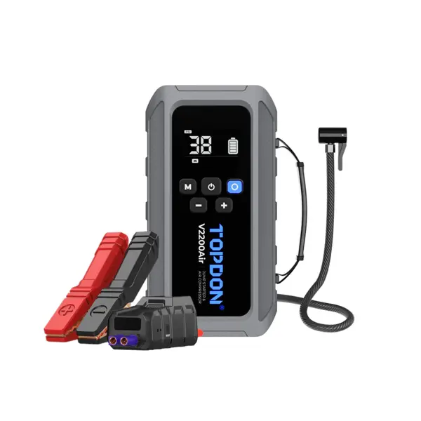 Starter auto portabil 2 in 1 cu compresor de aer 12000mAh, 2200A, TOPDON V2200Air