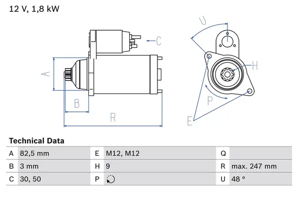 starter BOSCH 0 986 020 370