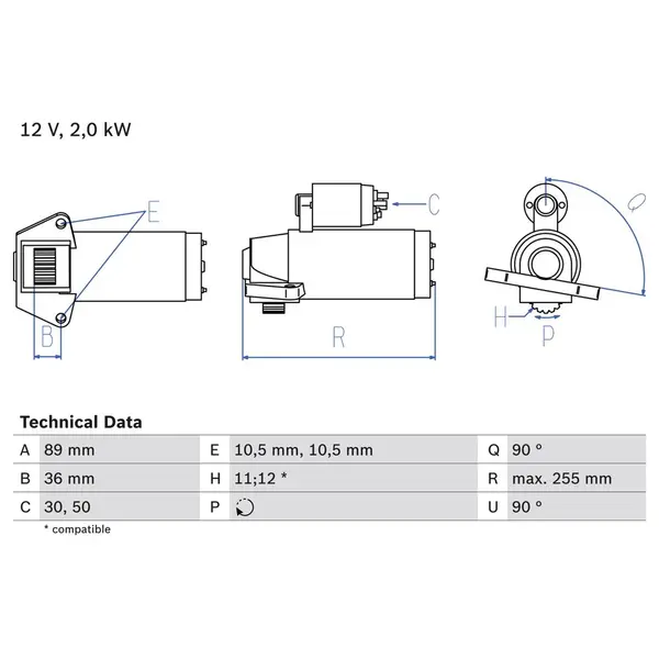 starter BOSCH 0 986 021 810