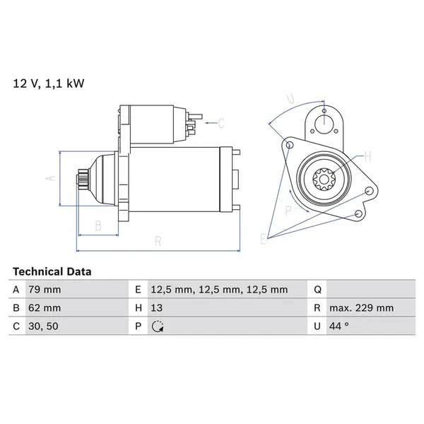 starter BOSCH 0 986 029 110