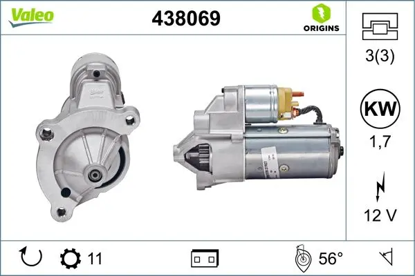 starter VALEO ORIGINS NEW OE TECHNOLOGY 438069