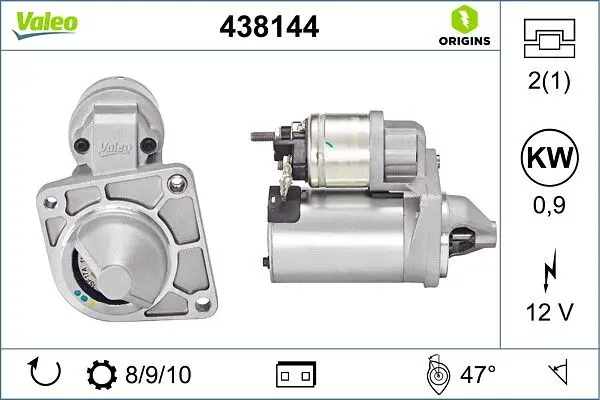 starter VALEO ORIGINS NEW OE TECHNOLOGY 438144