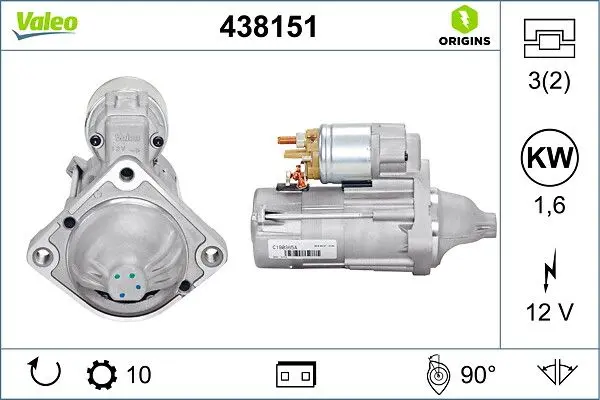 starter VALEO ORIGINS NEW OE TECHNOLOGY 438151