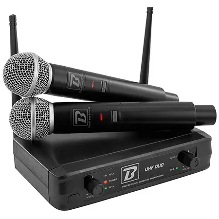 Statie 2 microfoane UHF wireless 663.5MHZ/682.2MHZ BoomTone DJ UHF DUO