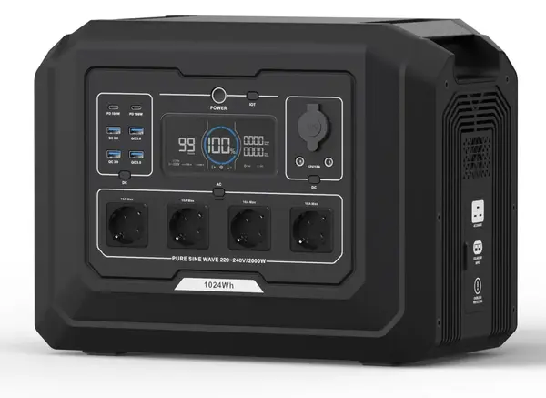 Statie acumulator portabil cu incarcare rapida - FastCharge, LiFePO4 - Generator Solar Power Station - 2000W, 1024Wh - CNO-PS1
