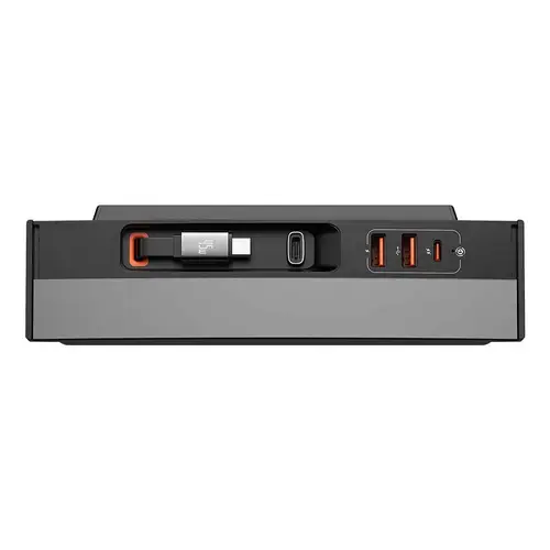 Statie de andocare auto Baseus T-Space Abs/Aluminiu, Hub pentru masina Tesla, 45W (Negru/Gri)