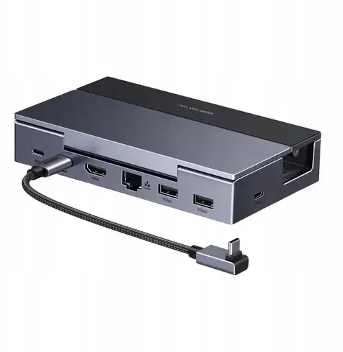 Statie de andocare console Ugreen CM800, 6-in-1, compatibila cu ASUS ROG ALLY si STEAM Deck (Gri)
