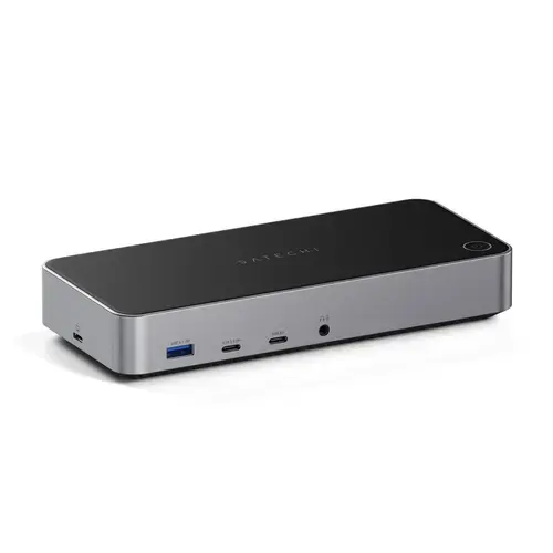 Statie de andocare pentru trei ecrane 4K Satechi - Hub pentru 3 monitoare pentru Mac M1 si M2, Gri inchis