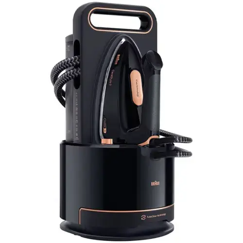 Statie de calcat Braun CareStyle 9 IS9090BK, 2700W, 9 bari, abur variabil 190g/min, jet de abur 750g/min, rezervor detasabil 2L, tehnologie AutoClean, AutoSteam, iCare, FreeGlide, Talpa EloxalPlus, Oprire automata (Negru)