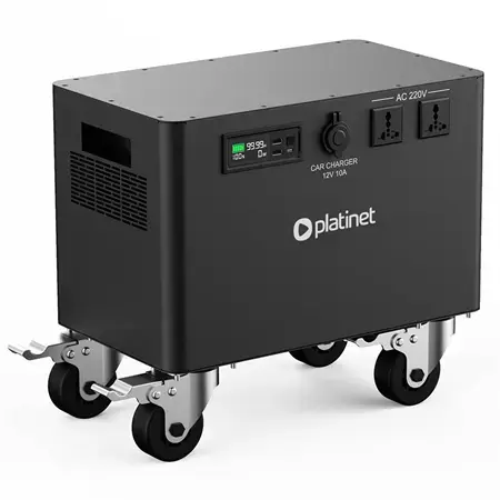 Statie de incarcare electrica portabila Platinet PMPS3000, 2kW/4kW Max, 230 V, LiFePO4, Panou LCD (Negru)