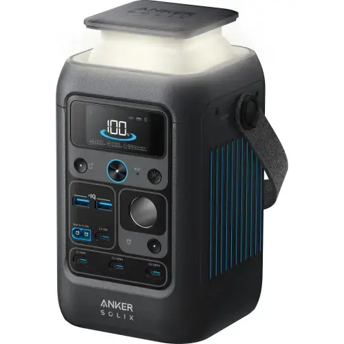 Statie de incarcare portabila Anker Solix C300X DC, 288Wh, 300W, 2x USB-A, 4x USB-C, port auto, Gri