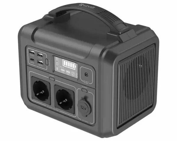 Statie de incarcare portabila Ezviz PS300, 313Wh, USB, Lumina LED, Display Smart, 2x priza 220v, negru