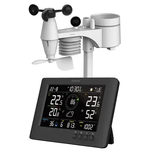 Statie meteo profesionala SENCOR SWS9500, WBGT 8in1, Wi-Fi, Ecran LCD 5.7inch (Negru)