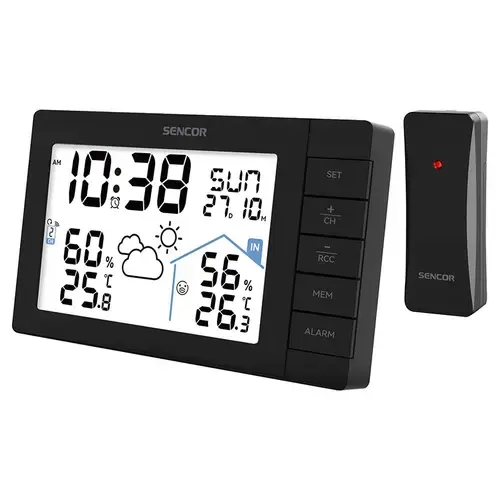 Statie meteo wireless SENCOR SWS3200, Ecran LCD (Negru)