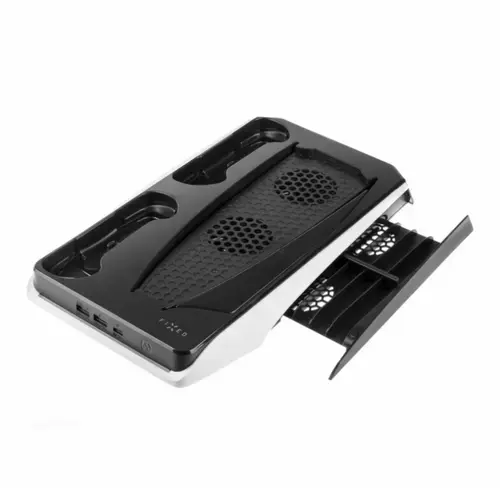 Statie Multifunctional Fixed FIXPS5-MCS-BW,pentru PlayStation 5, incarcare controller, suport racire (Alb/Negru)