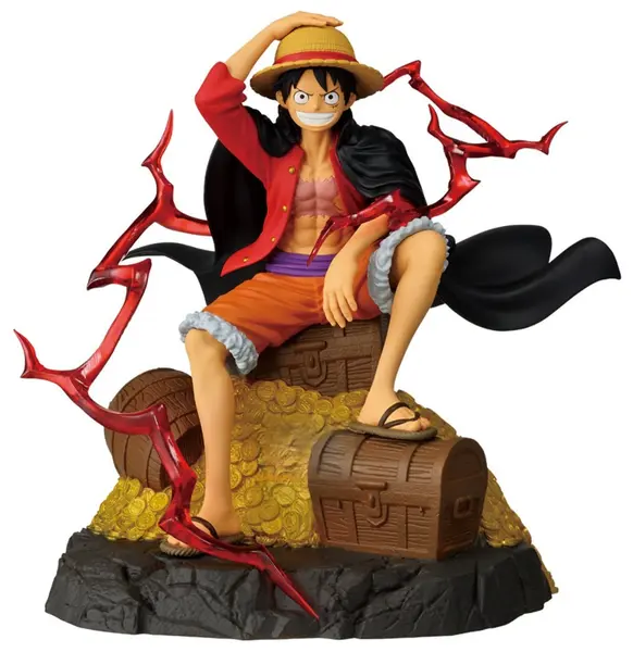 Statuetă Banpresto Animation: One Piece - Monkey D. Luffy (Sitting), 17 cm