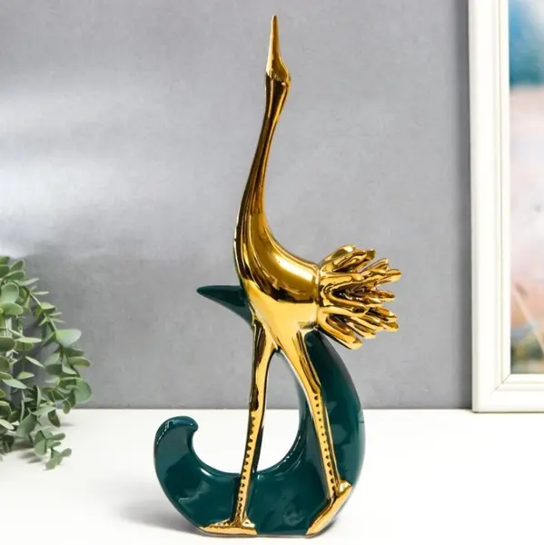 Statuetă Morello - Flamingo Green & Gold, 34 х 12 х 7.5 cm