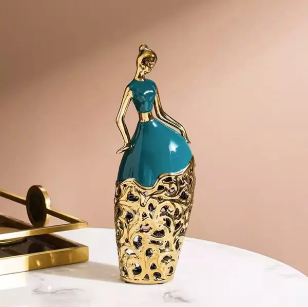 Statuetă Morello - Lady Green & Gold, 31.5 х 10 х 7.5 cm