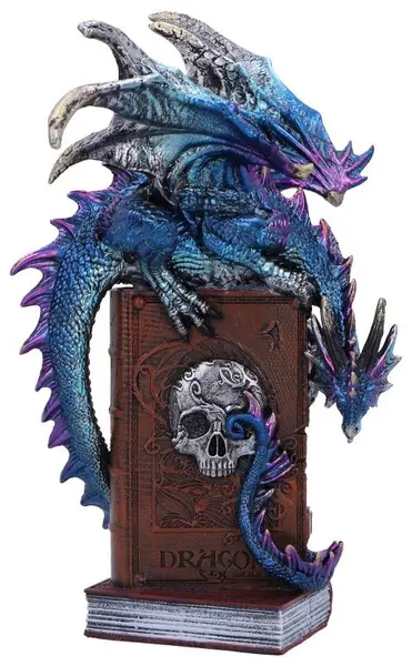 Statuetă Nemesis Now Gothic: Dragons - A Tale of Dragons Skull Book, 22 cm